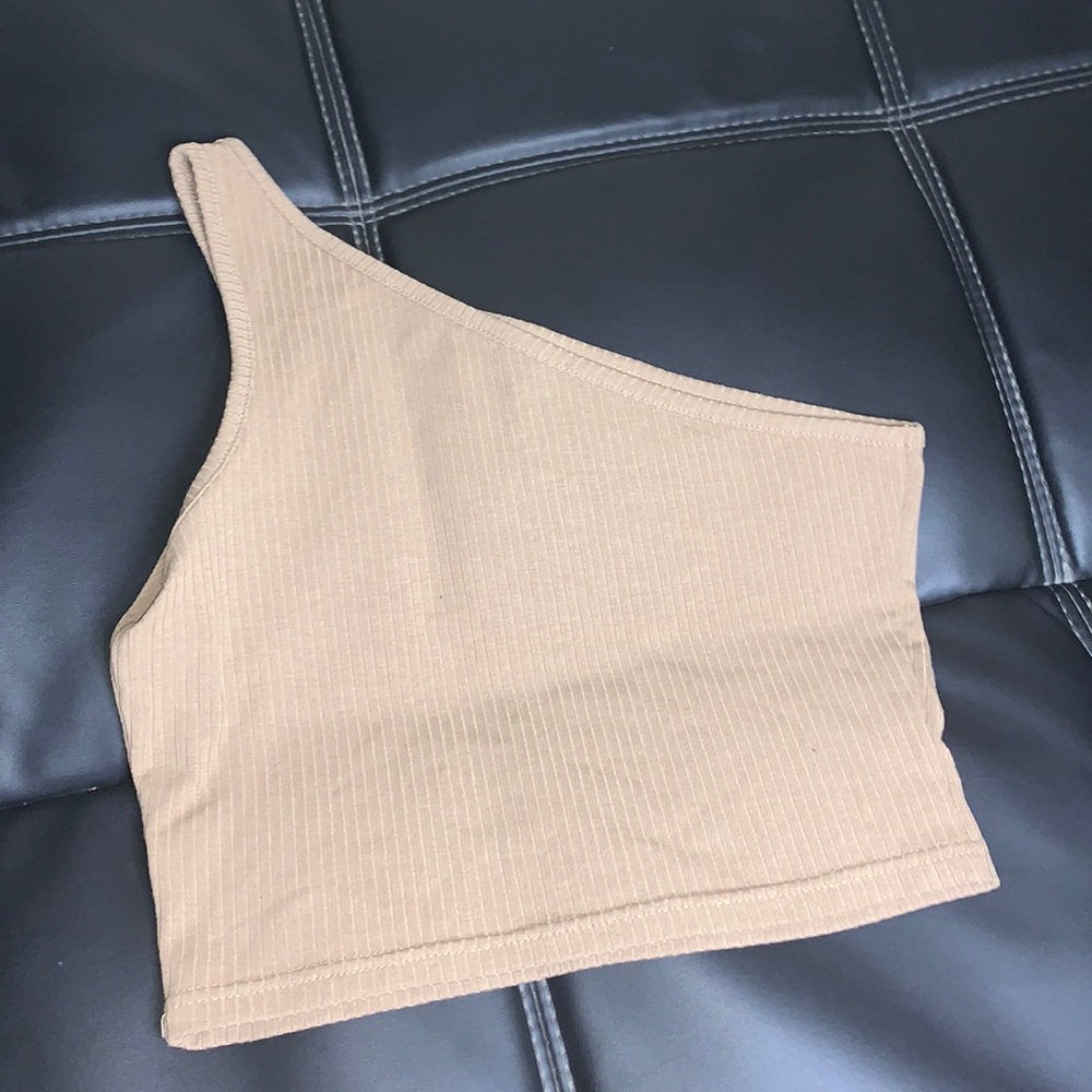 One shoulder crop top in size small.